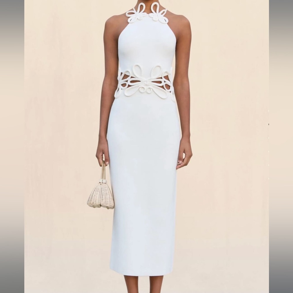 Cult Gaia Jena White Cut-Out Midi Dress